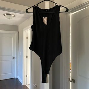 NWT black v neck bodysuit